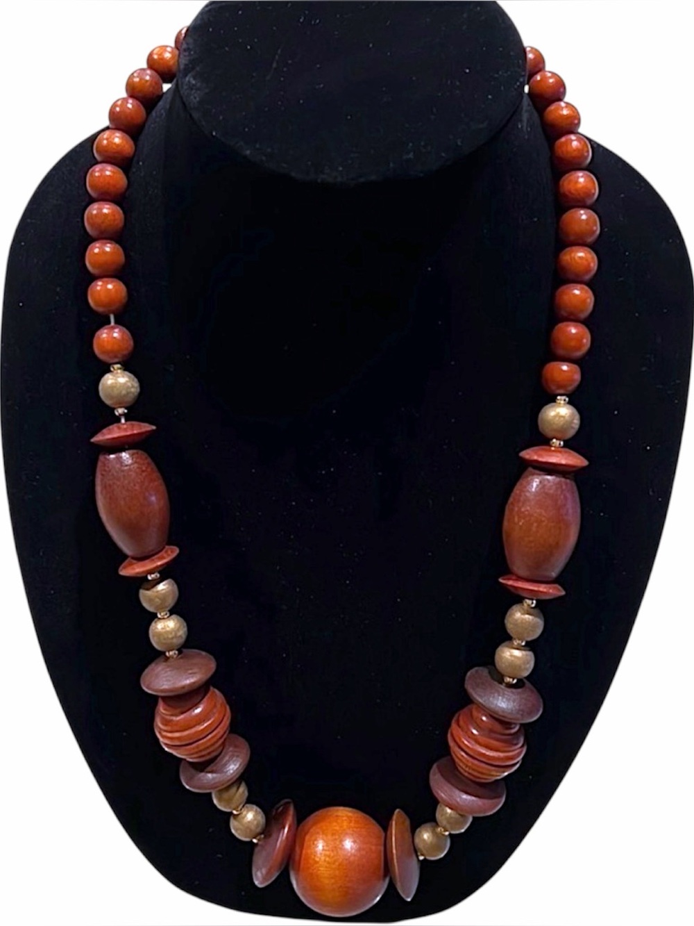 Boho Statement wood necklace, like new!